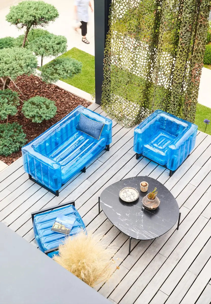 Crystal Blue Aluminum and TPU EKO Sofa