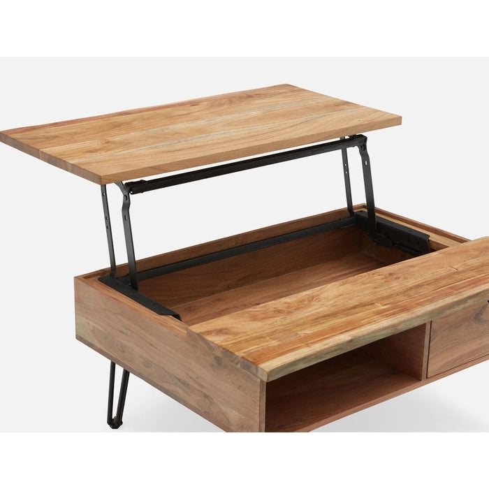 Terre Lift-Top Coffee Table with Live Edge and Storage