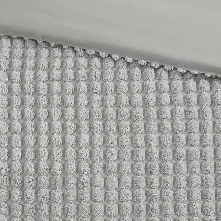 Plush Clip Textured Comforter/Duvet Cover, Gray