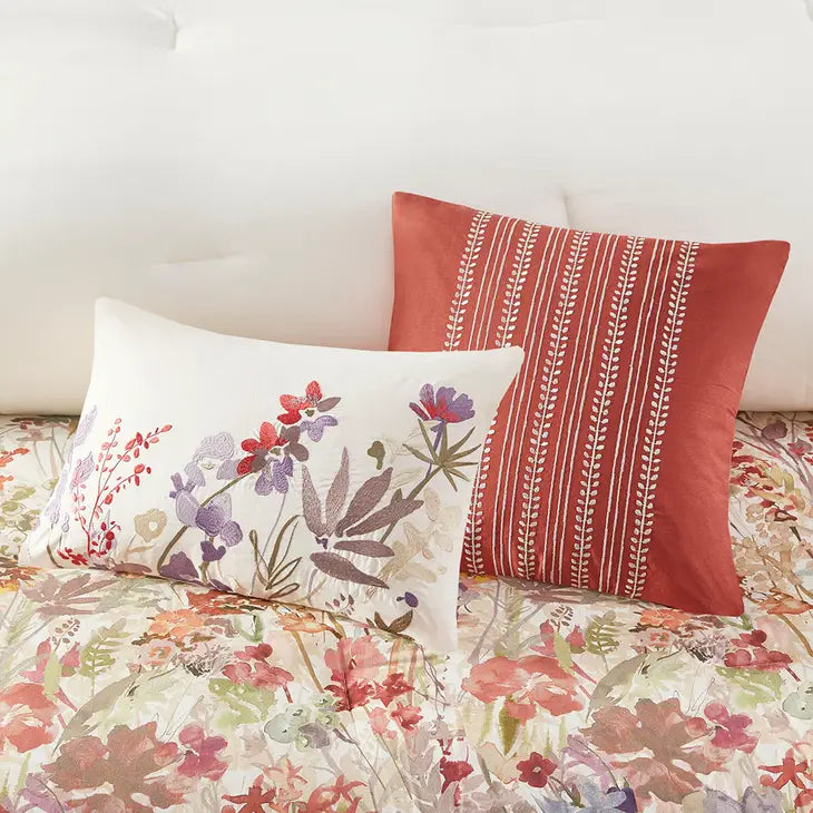 Watercolor Garden Floral Comforter/Duvet Cover Set