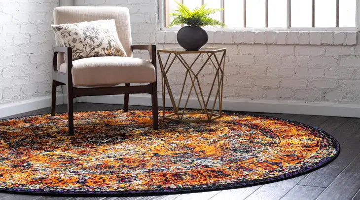 Traditional Distressed Vintage Rosso Rug