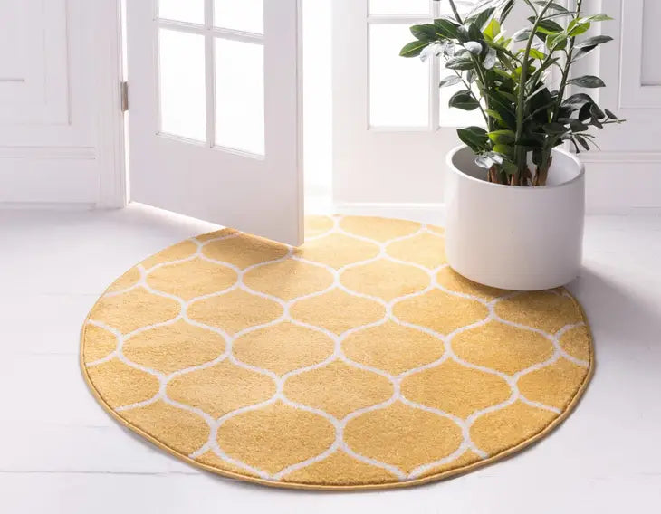 Geometric Rounded Trellis Frieze Rug (Round)