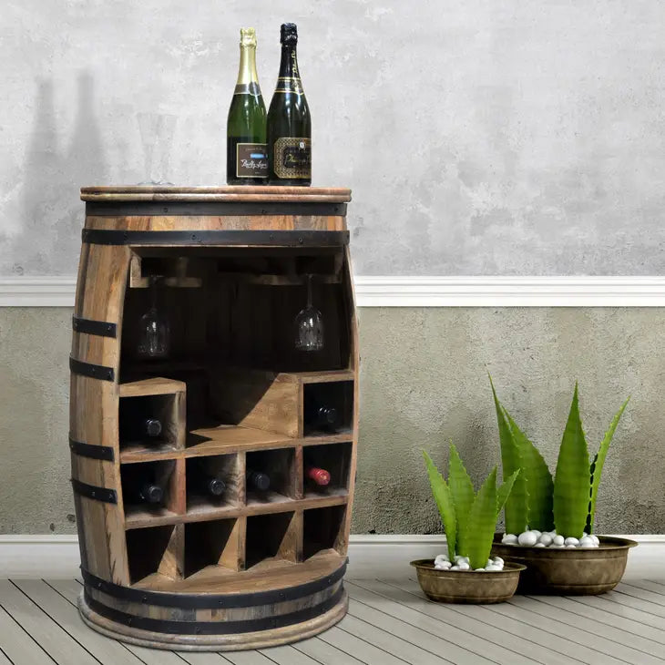 Wine Rack, Rosey Raw-Say Bar Barrel