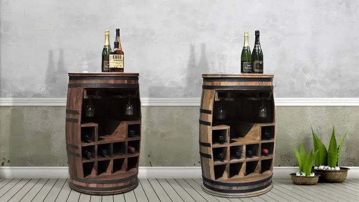 Wine Rack, Rosey Raw-Say Bar Barrel