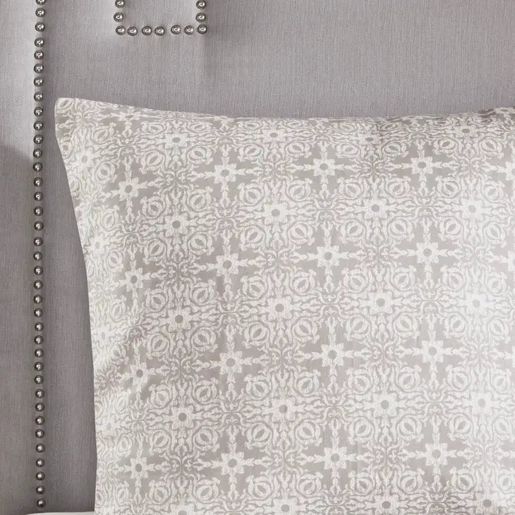 Reversible Embroidered Comforter/Duvet Cover Set, Ivory