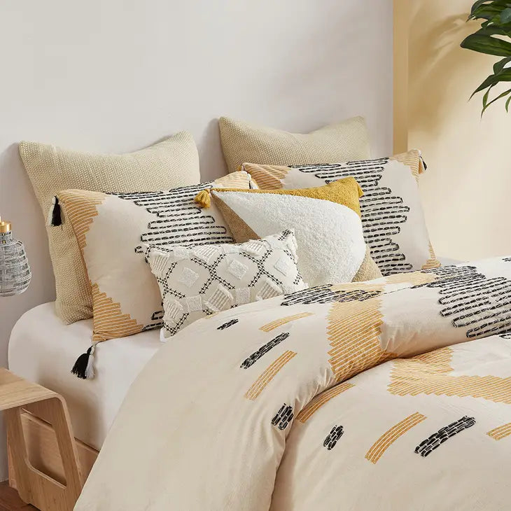 Sable Yellow Geo Tassel Comforter/Duvet Cover Mini Set