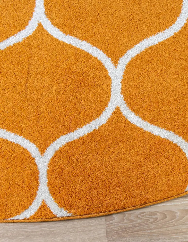 Geometric Rounded Trellis Frieze Rug (Round)