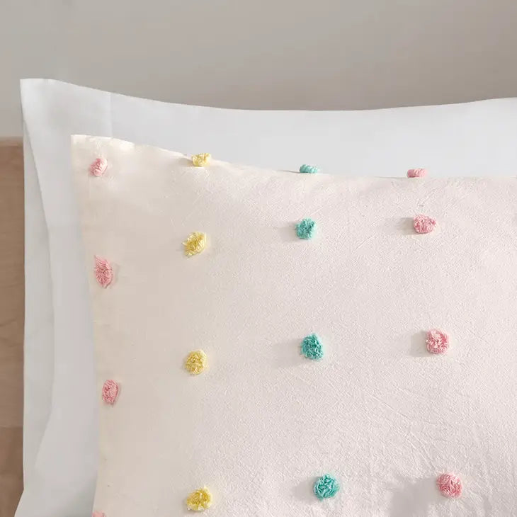Pom-Pom Rainbow Comforter, Duvet Cover, Coverlet Set, Pastel