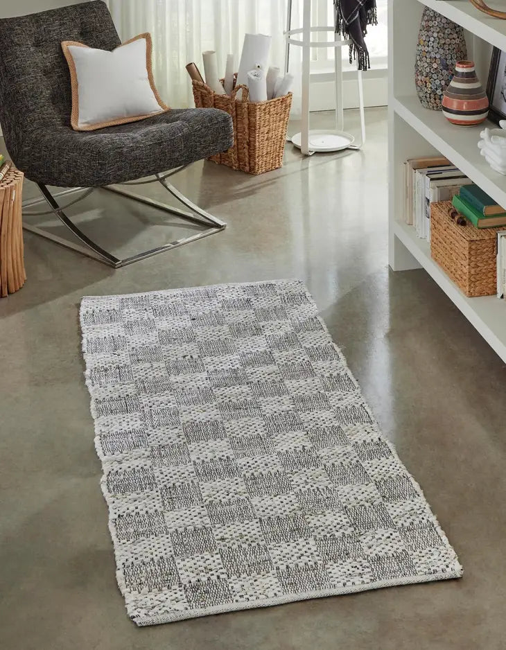 Checkered Chindi Cotton Rug