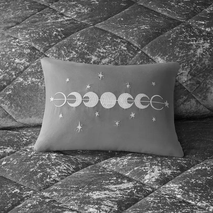 Crushed Velvet 4-Piece Comforter or Duvet Cover Set, Grey