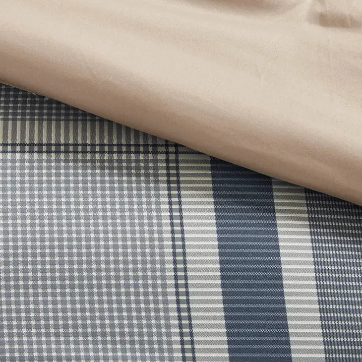 Navy Plaid Complete Comforter and Sheet Set, Blue