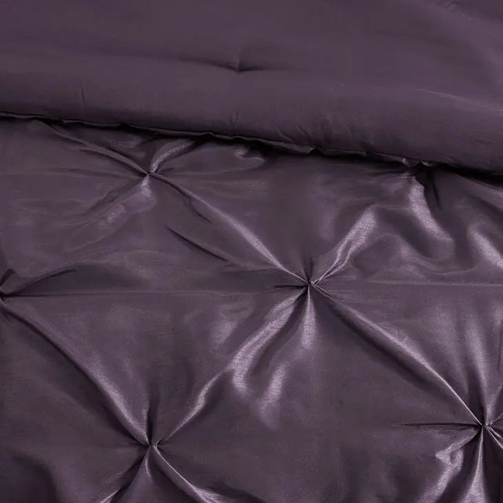 Silky Tufted 7-Piece Comforter Set, Plum Purple