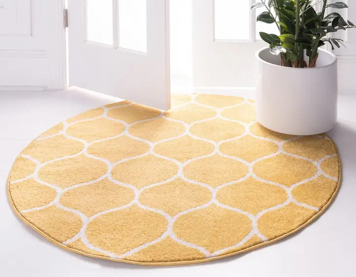 Geometric Rounded Trellis Frieze Rug (Round)