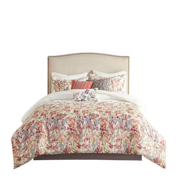 Watercolor Garden Floral Comforter/Duvet Cover Set