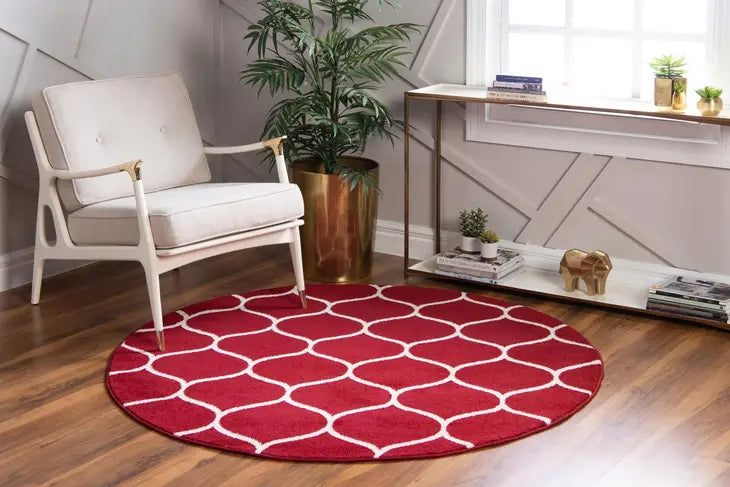 Geometric Rounded Trellis Frieze Rug (Round)