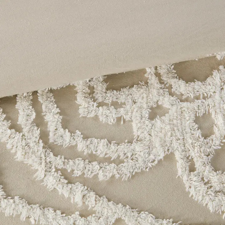 Tufted Medallion Comforter/Duvet Cover Set, Taupe