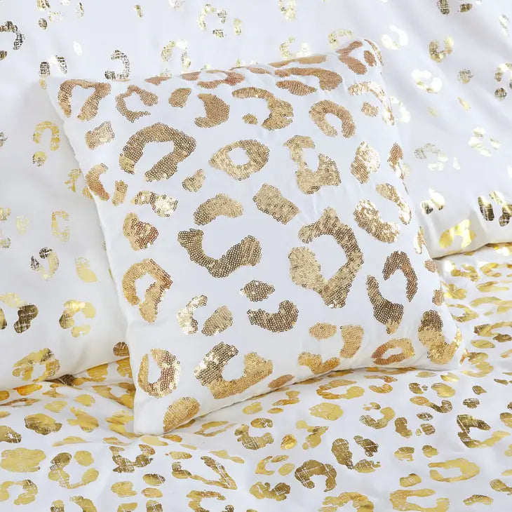 Gold Leopard Comforter/Duvet Cover Set