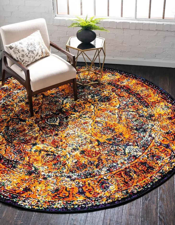 Traditional Distressed Vintage Rosso Rug