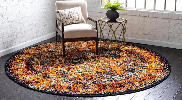 Traditional Distressed Vintage Rosso Rug