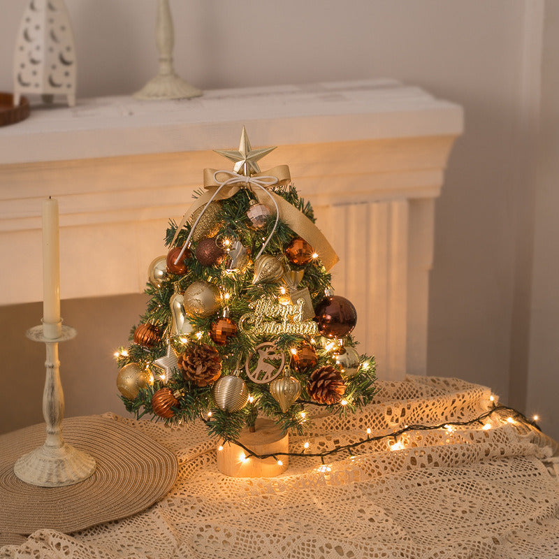 Tabletop Christmas Tree Small Mini Christmas Tree for Table Top - Artificial Snow Flocked with Xmas Ornaments