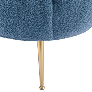 Modern Comfy Leisure Accent Chair Teddy Short Plush Particle Velvet Armchair with Ottoman for Living Room