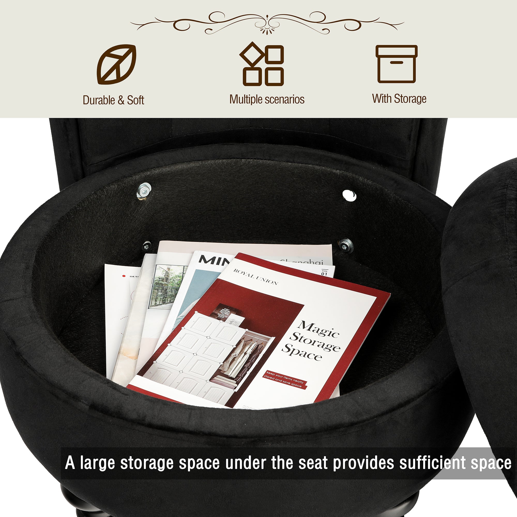 Royal Velvet High Back Armless Chair