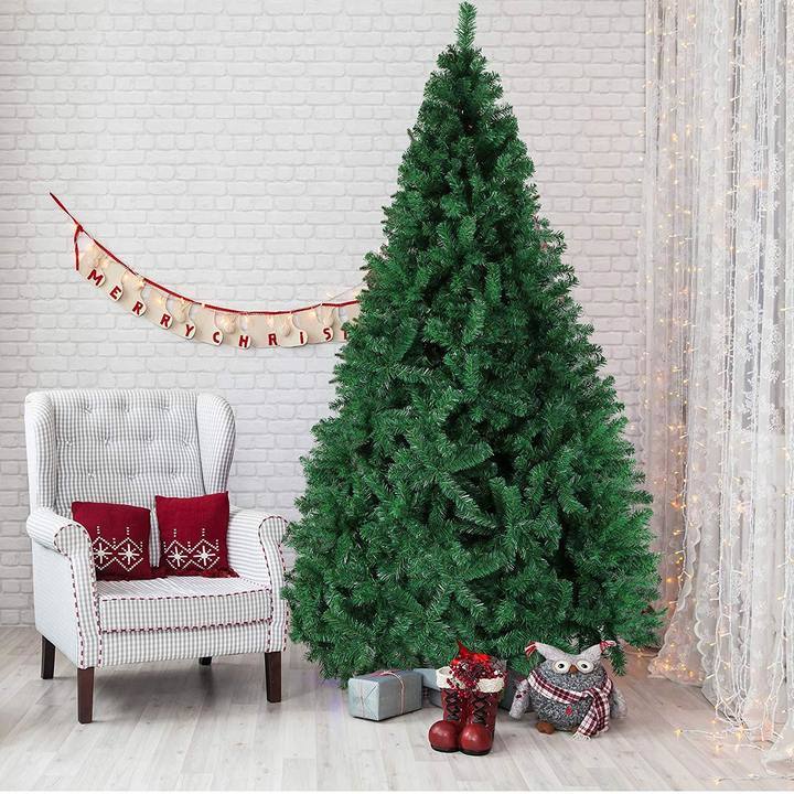 Bosonshop 9 FT High Artificial Christmas Pine Tree W/ Solid Metal Stand