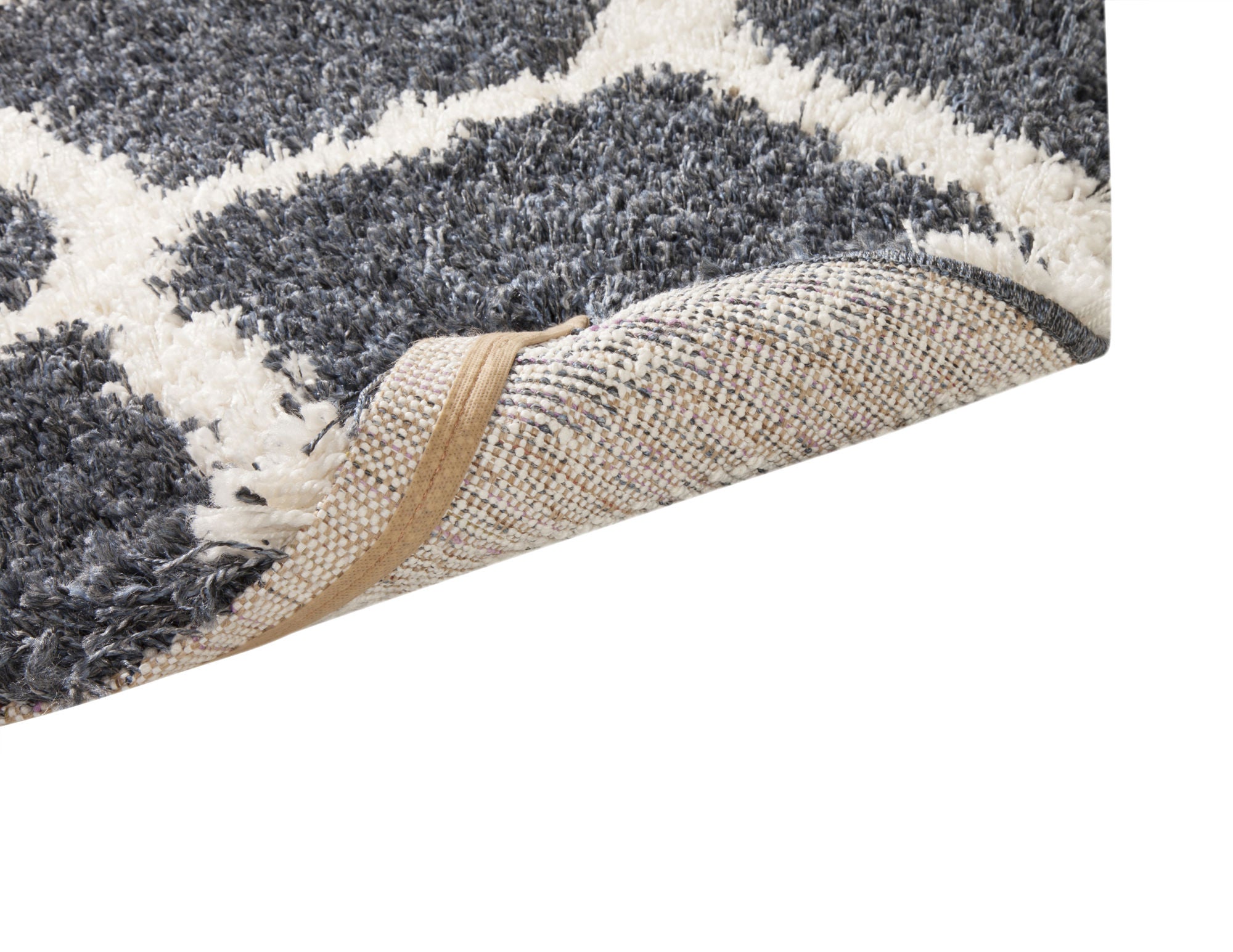 Shag Blue/White Area Rug 5x8