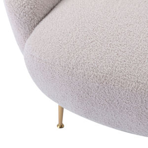 Modern Comfy Leisure Accent Chair Teddy Short Plush Particle Velvet Armchair with Ottoman for Living Room