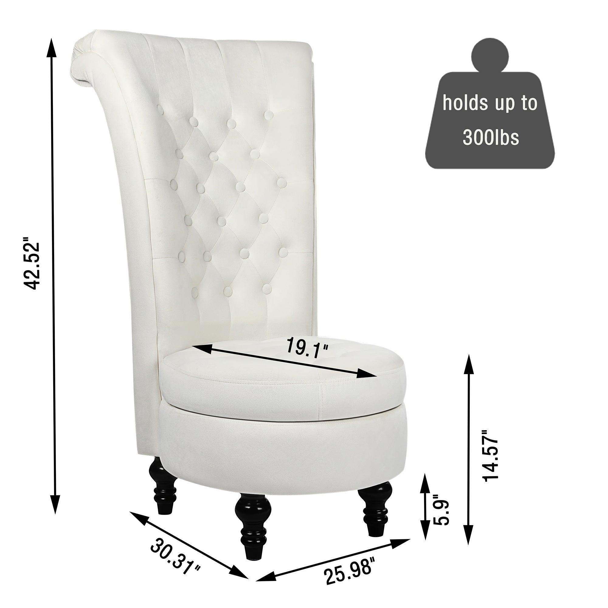 Royal Velvet High Back Armless Chair