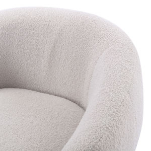 Modern Comfy Leisure Accent Chair Teddy Short Plush Particle Velvet Armchair with Ottoman for Living Room