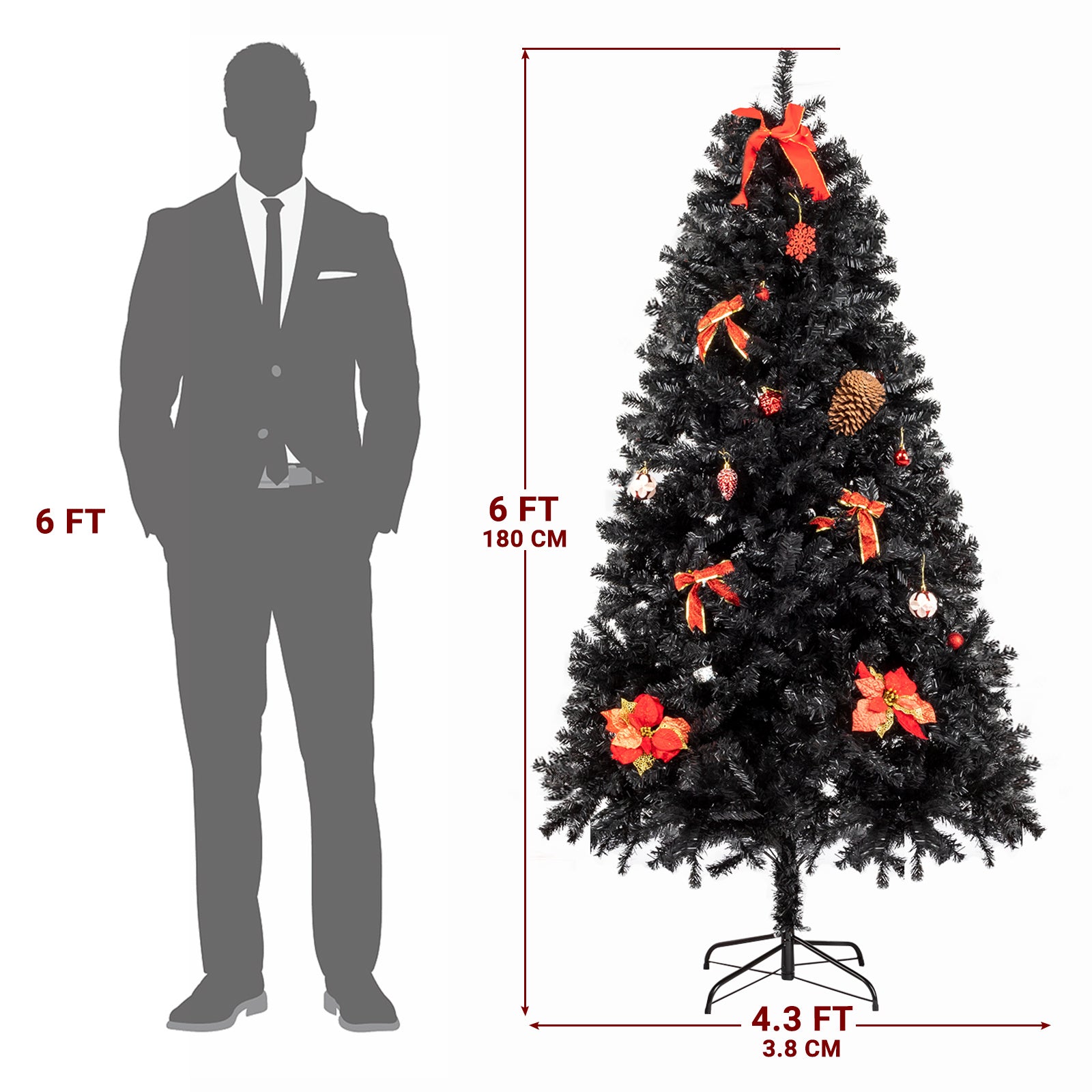 6ft Christmas Tree Black