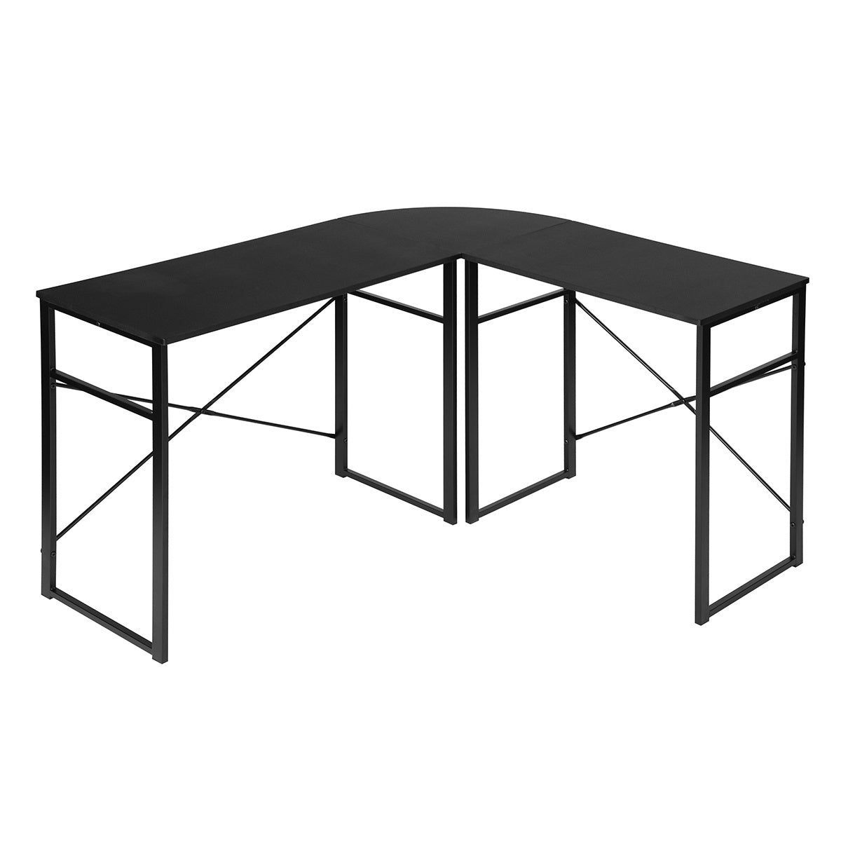 L-Shape Desk, Corner Desk, foldable, black