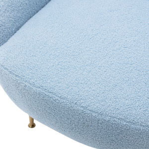 Modern Comfy Leisure Accent Chair Teddy Short Plush Particle Velvet Armchair with Ottoman for Living Room