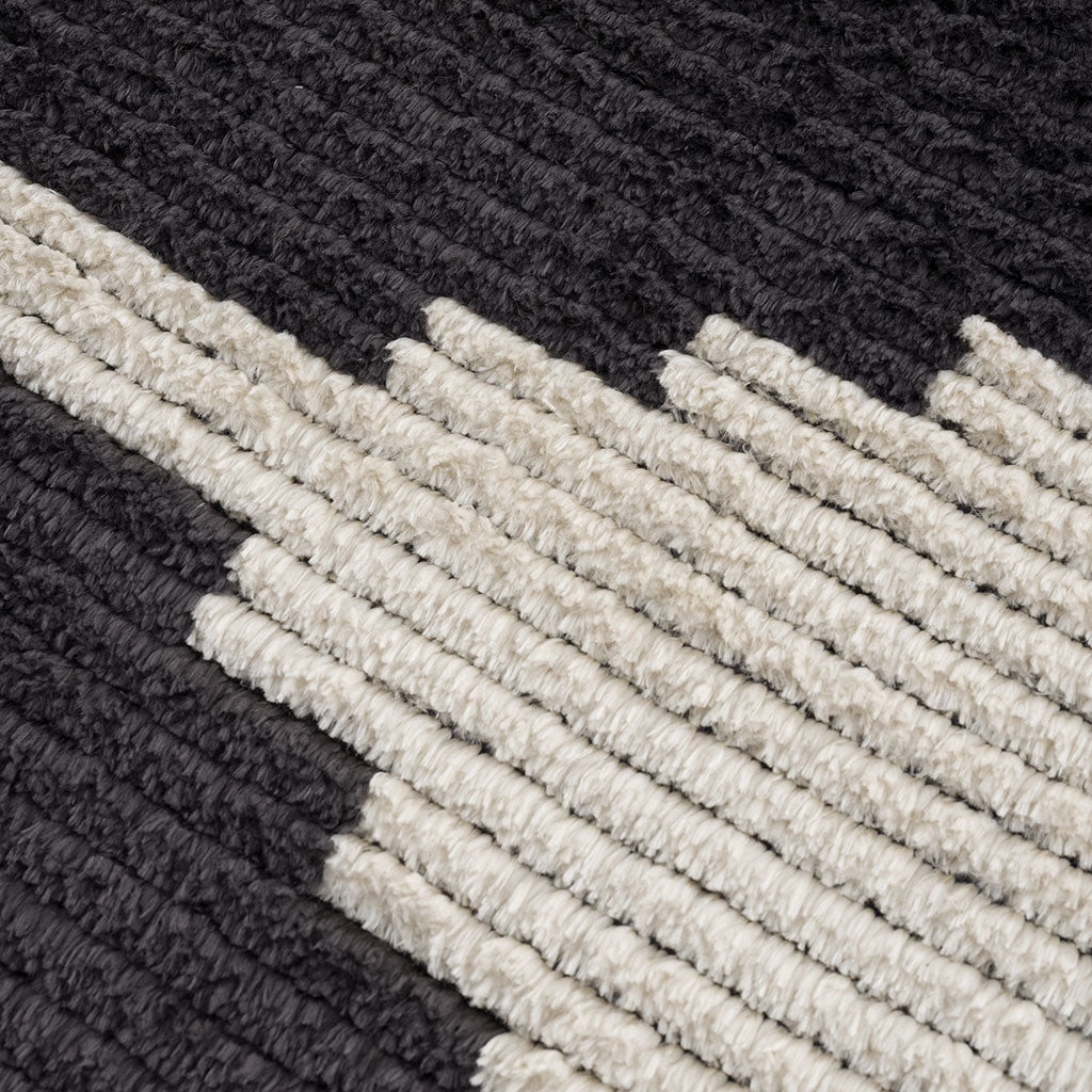 Black & Ivory Modern Area Rug 6x9