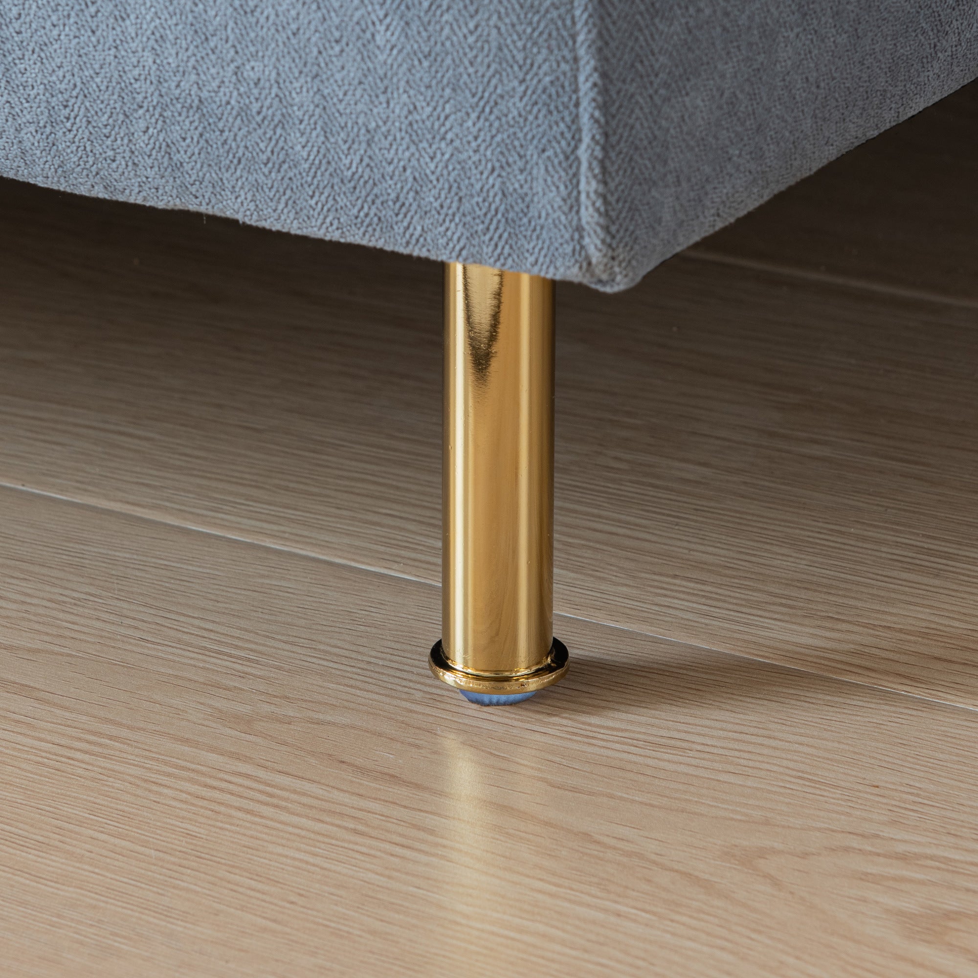 Modular L-shaped Corner sofa ; Left Hand Facing Sectional Couch; Grey Cotton Linen-90.9''