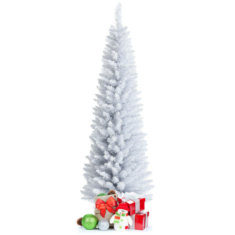 6 Feet Unlit Artificial Christmas Tree with Metal Stand