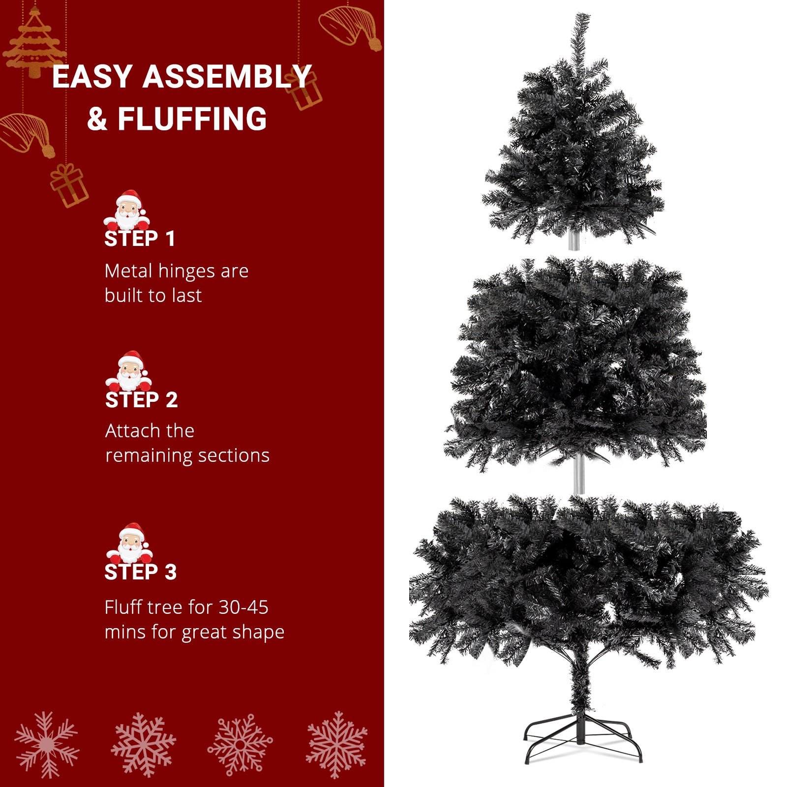 6ft Christmas Tree Black