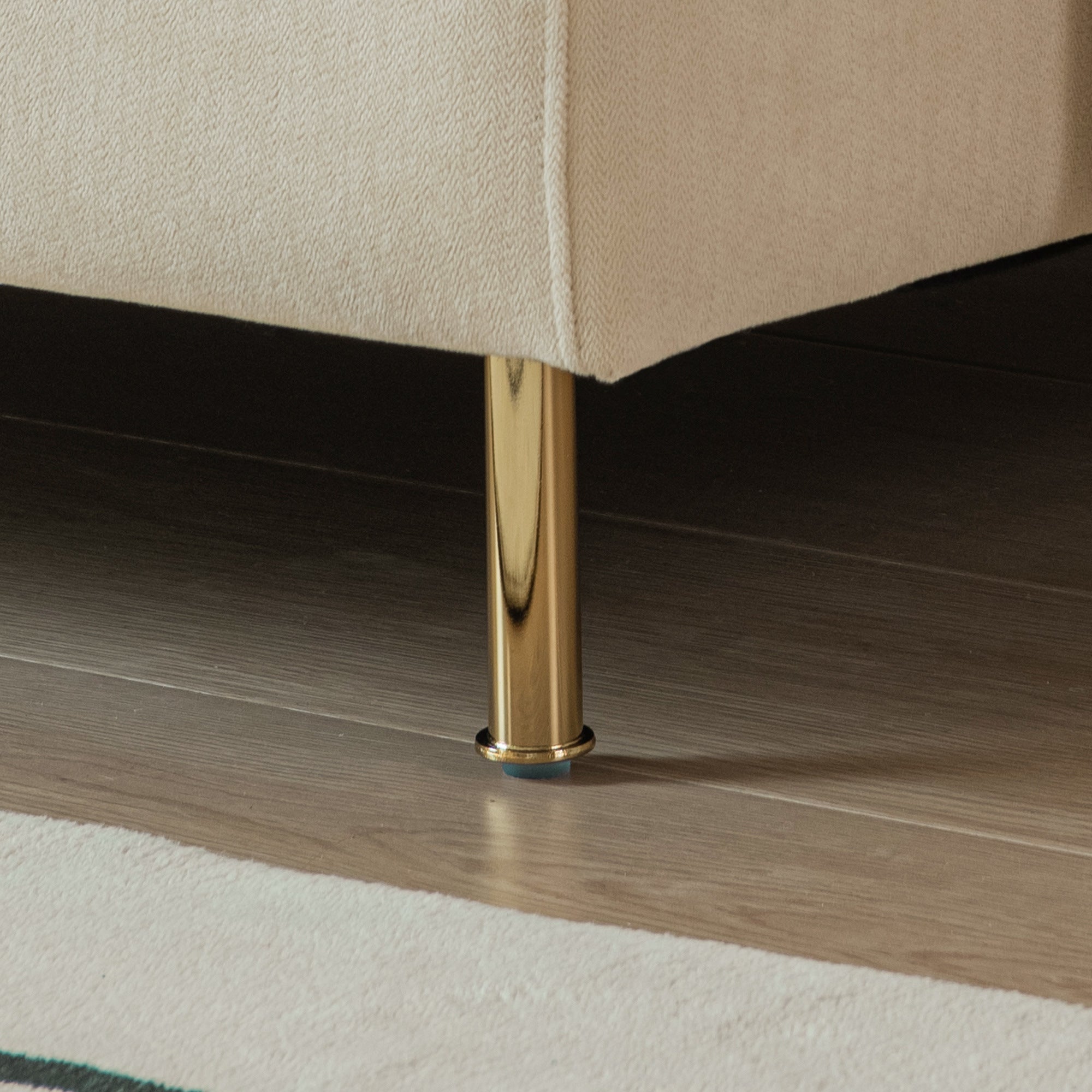 Modular L-shaped Corner sofa ; Left Hand Facing Sectional Couch; Beige Cotton Linen-90.9''