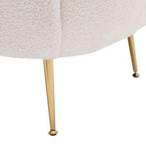 Modern Comfy Leisure Accent Chair Teddy Short Plush Particle Velvet Armchair with Ottoman for Living Room