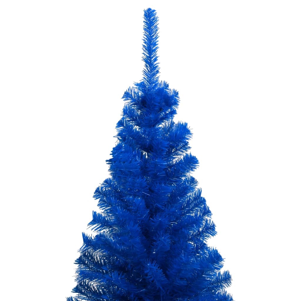 Artificial Christmas Tree with LEDs&Stand Blue 70.9" PVC