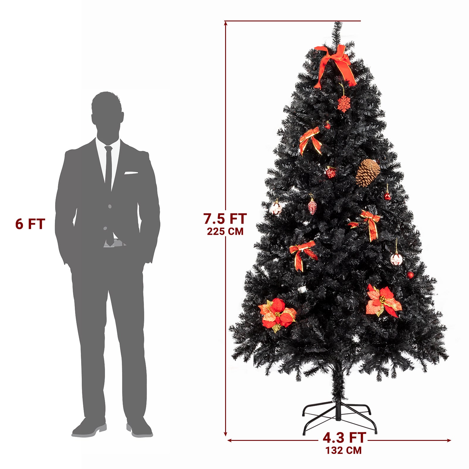7.5ft Christmas Tree Black