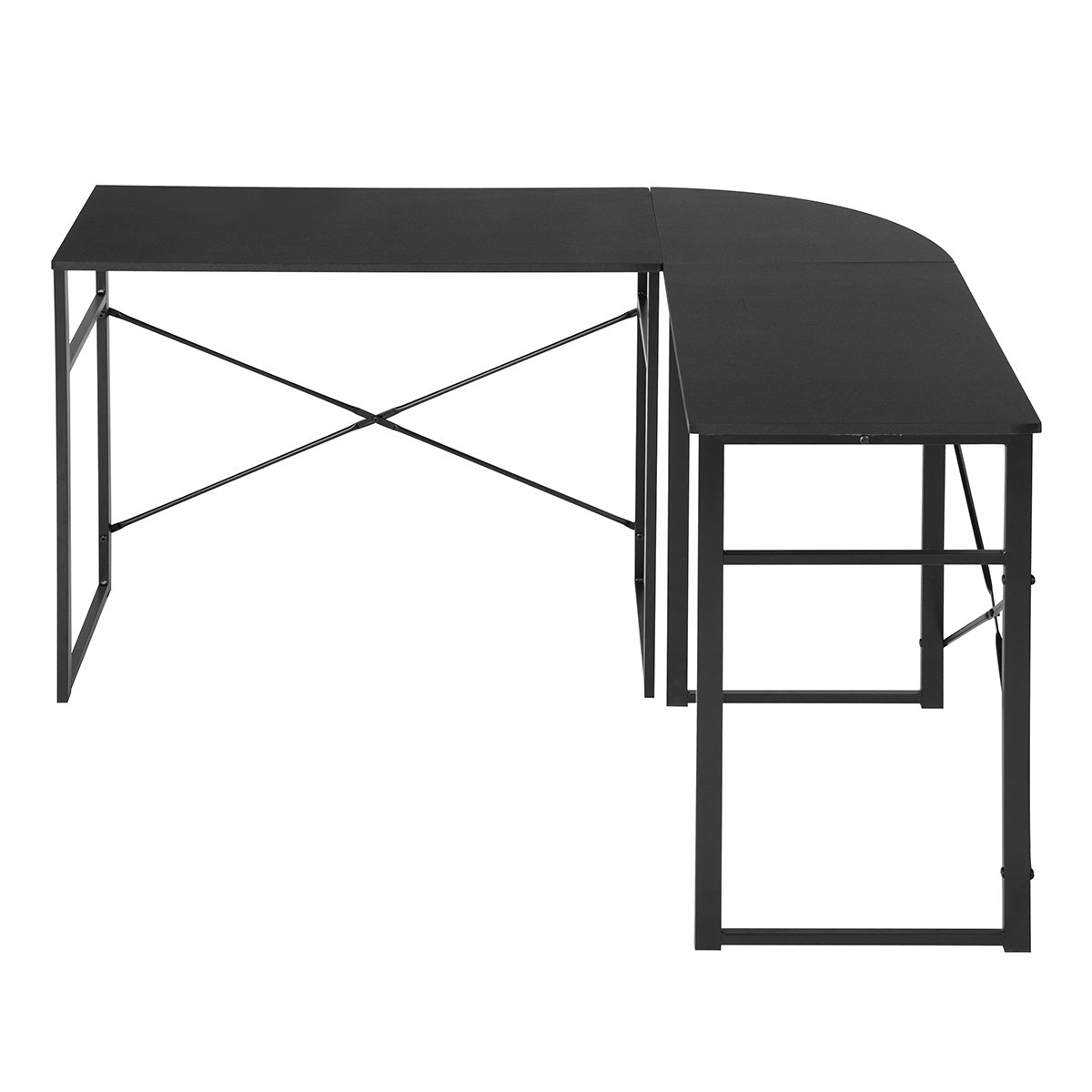 L-Shape Desk, Corner Desk, foldable, black