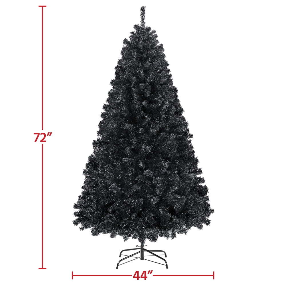 Clear Prelit Incandescent Black Hinged Spruce Artificial Christmas Tree, 6'