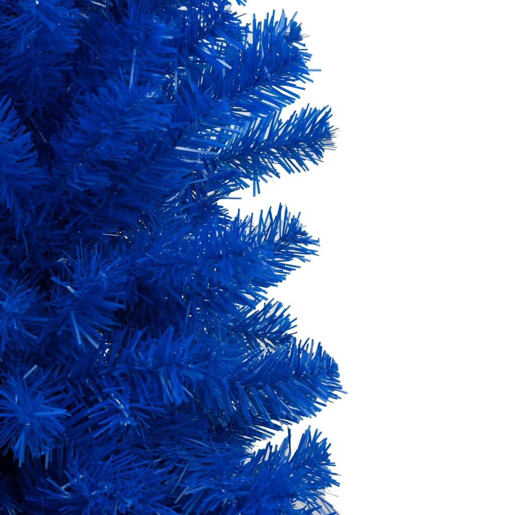 Artificial Christmas Tree with LEDs&Stand Blue 70.9" PVC