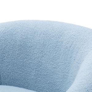 Modern Comfy Leisure Accent Chair Teddy Short Plush Particle Velvet Armchair with Ottoman for Living Room