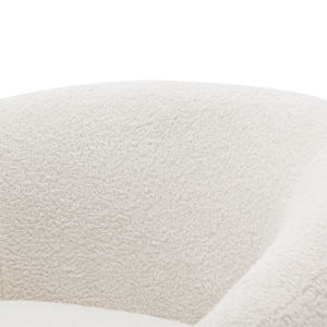 Modern Comfy Leisure Accent Chair Teddy Short Plush Particle Velvet Armchair with Ottoman for Living Room