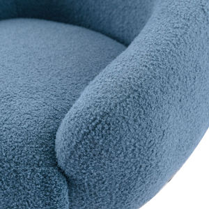 Modern Comfy Leisure Accent Chair Teddy Short Plush Particle Velvet Armchair with Ottoman for Living Room