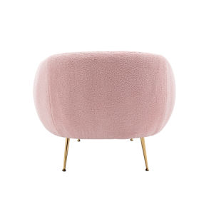 Modern Comfy Leisure Accent Chair Teddy Short Plush Particle Velvet Armchair with Ottoman for Living Room