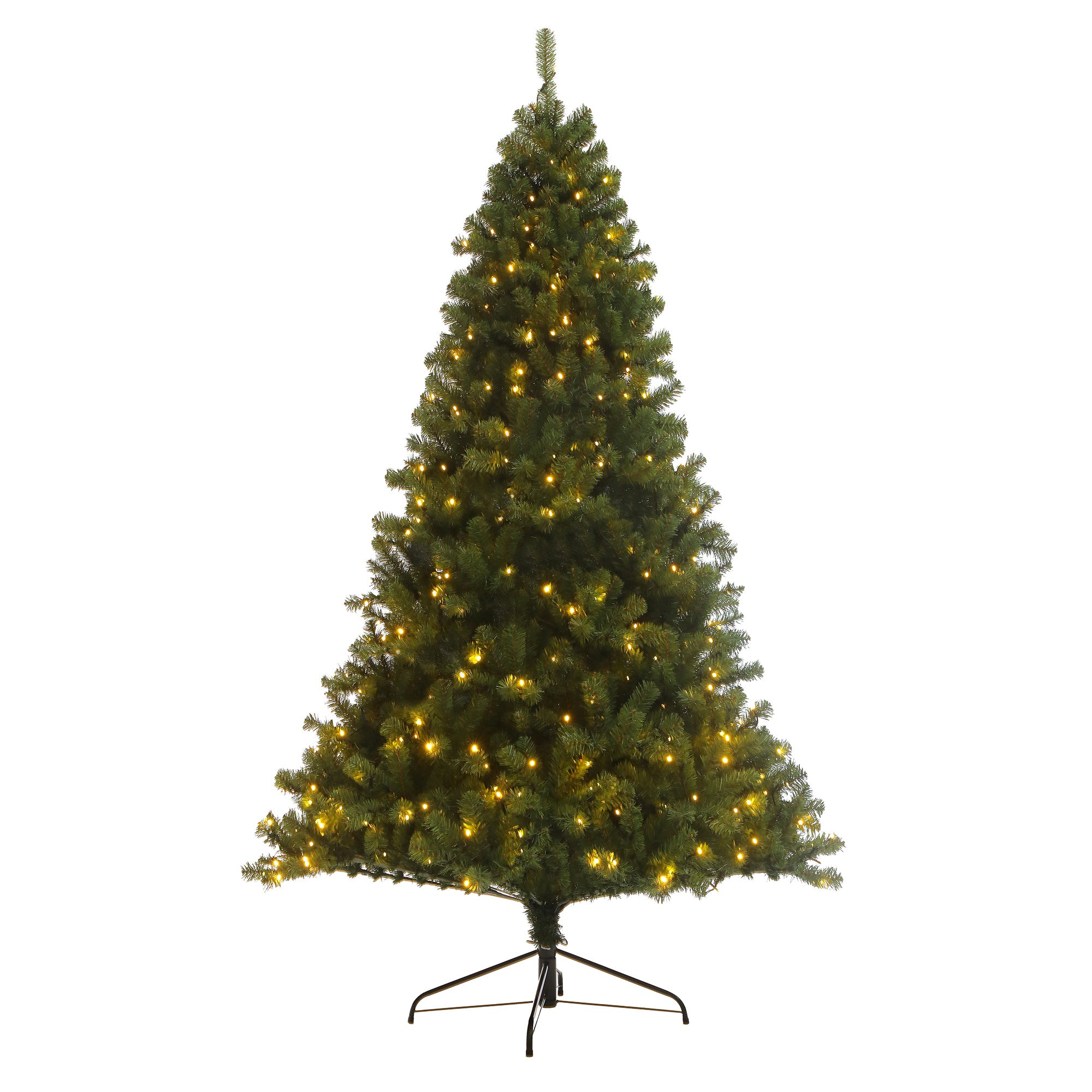 Pre-lit Christmas Tree 7.5ft Artificial Hinged Xmas Tree with 400 Pre-strung Led Lights Foldable Stand
